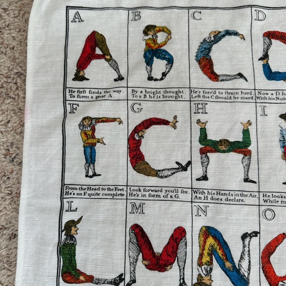 Vintage 1990 Hotch Potch alphabet linen tea towel - Picture 4 of 5